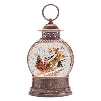 Melrose LED Snow Globe with Santa Table Decor