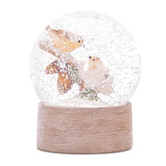 Melrose Snow Globe with Birds 4.5-Inch Table Decor