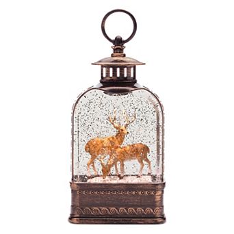 Melrose LED Snow Globe with Deer Table Decor