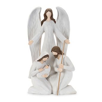 Melrose Holy Family with Angel 16-Inch Table Decor