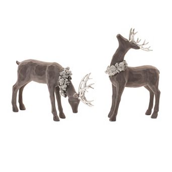 Melrose Deer Figurine Set of 2 Table Decor
