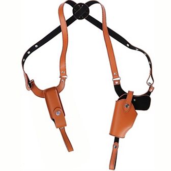 Shoulder Holster Adjustable PU Leather Gun Holster with Magazine Holder for Concealed Carry