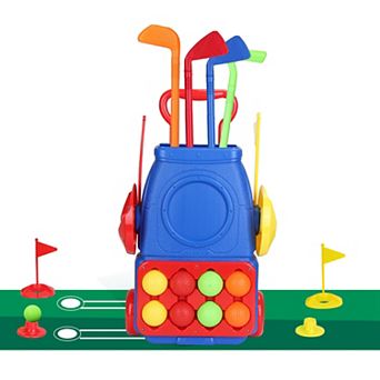 Toddler Golf Clubs Set Kids Golf Play Kit with Sticks, Balls, Holes & Mat for Ages 3-6