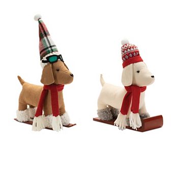 Melrose Dog Sled Figurine Set of 2