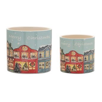 Melrose 2 pc Christmas Village Container Set