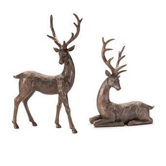 Melrose Set of 2 Deer Figurines Floor Decor