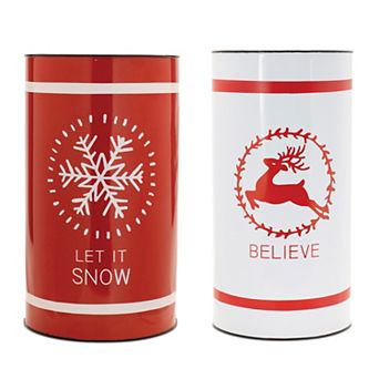 Melrose Holiday Container Set of 2 7-Inch Decor
