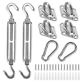 Sun Shade Sail Hardware Kit, Stainless Steel Fixing Accessories for Rectangular & Square Canopies