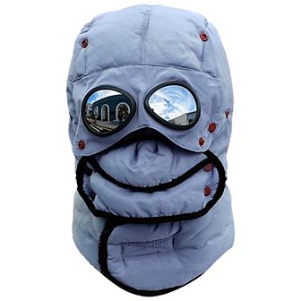 Unisex Thermal Winter Trapper Hat with Goggles, Neck Flap & Detachable Face Mask Windproof