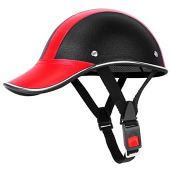 Adjustable Safety Bicycle Helmet Windproof Anti-UV Cycling Cap with Sunshade & Leather