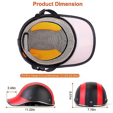 Adjustable Safety Bicycle Helmet Windproof Anti-UV Cycling Cap with Sunshade & Leather