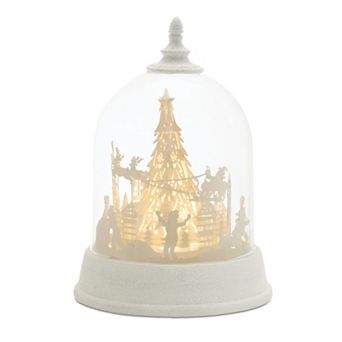 Melrose LED Light Rotating Globe with Santa Table Decor