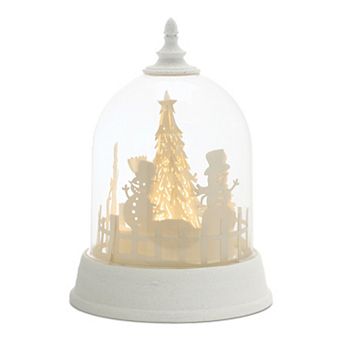 Melrose LED Light Rotating Globe with Snowman Table Decor