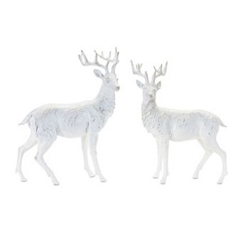 Melrose 2 pc Set Deer Figurine 13-Inch Table Decor