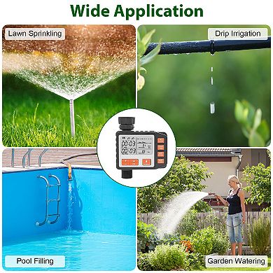 Sprinkler Timer with 3 Programs, Manual & Automatic Waterproof Faucet Irrigation Controller
