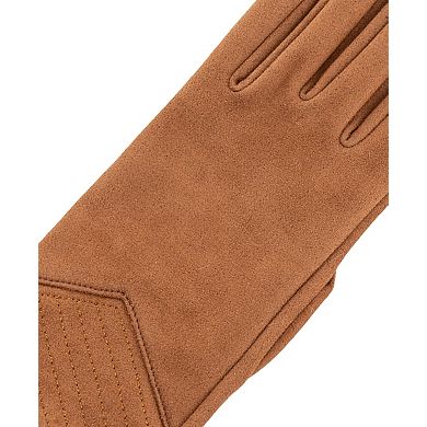 Women's isotoner Water Repellent Stretch Microseude Quilted Wrist Touchscreen Gloves