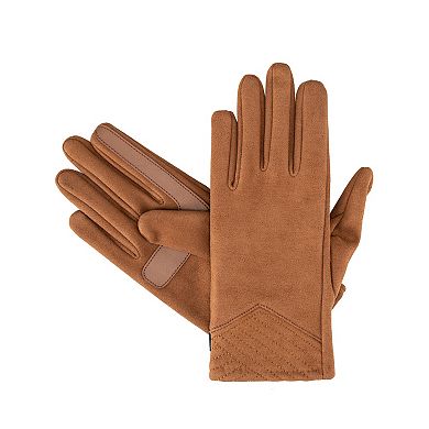 Women's isotoner Water Repellent Stretch Microseude Quilted Wrist Touchscreen Gloves