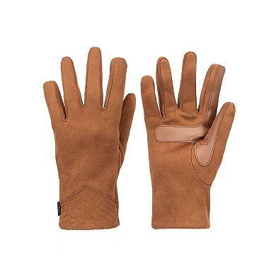 Women's isotoner Water Repellent Stretch Microseude Quilted Wrist Touchscreen Gloves