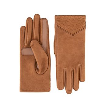 Women's isotoner Water Repellent Stretch Microseude Quilted Wrist Touchscreen Gloves