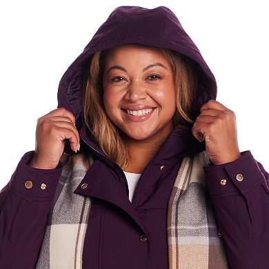 Plus Size Gallery Stadium Hooded Anorak with Scarf