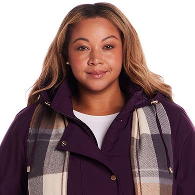 Plus Size Gallery Stadium Hooded Anorak with Scarf
