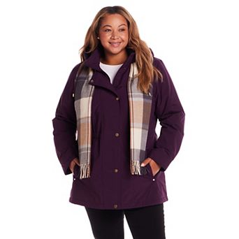Plus Size Gallery Stadium Hooded Anorak with Scarf