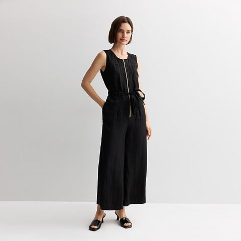 Женские комбинезоны Nine West Petite Nine West Zipper Front Jumpsuit