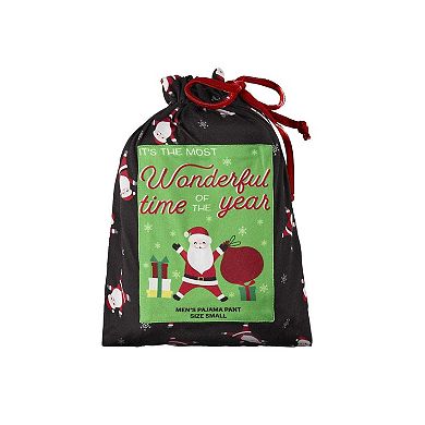 Men's "Tossed Santa" Pull-On PJ Pant in a Bag