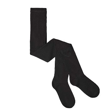 Girls Ribbed Cotton Rich Terry Heart Trimmed Sweater Tights