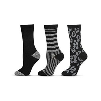 3 Pairs Women's Buttersoft Variety Novelty Crew Socks