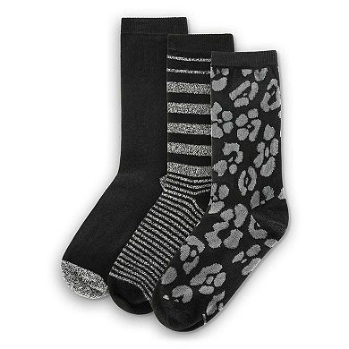 3 Pairs Women's Buttersoft Variety Novelty Crew Socks