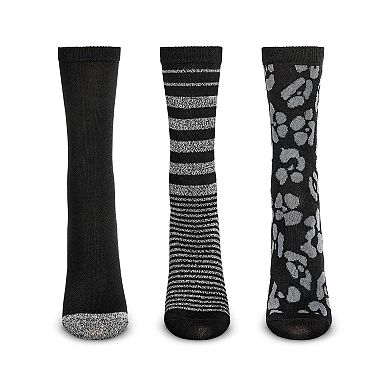 3 Pairs Women's Buttersoft Variety Novelty Crew Socks