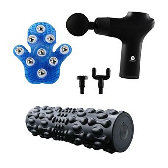 Pursonic Deep Relief Wellness Bundle Shiatsu Heating Neck & Back Massager + 3-Speed Massage Gun