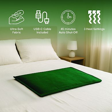 Pursonic Large Electric Heating Pad with USB-C 12"x24", Ultra Soft Fabric, 3 Heat Settings