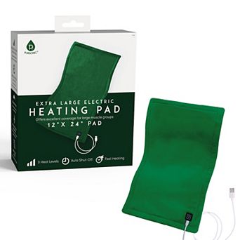 Pursonic Large Electric Heating Pad with USB-C 12"x24", Ultra Soft Fabric, 3 Heat Settings