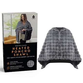 Pursonic Electric Plush Heated Poncho Shawl