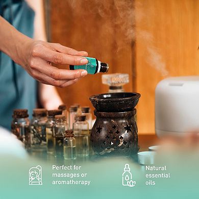 Pursonic Aromatherapy Essentials Bundle with USB Diffuser, 3-Pack Oils, and Lavender Mist Spray