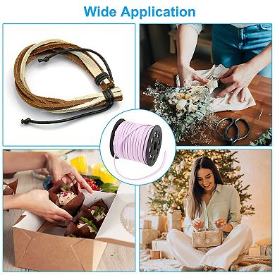 Flat Suede Leather Lace, 5mm x 50 Yard Faux Suede Leather Cord DIY Supplies for Art Crafts Making
