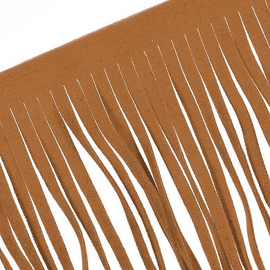 2 Yards 6 Inch PU Leather Suede Fringe Trim Double Side Leather Sewing Tassel Fringe