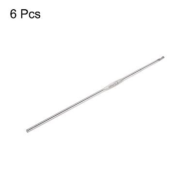 Stainless Steel Crochet Hook 2mm US Size 4 Knitting Needles for DIY Craft Yarn 6Pcs