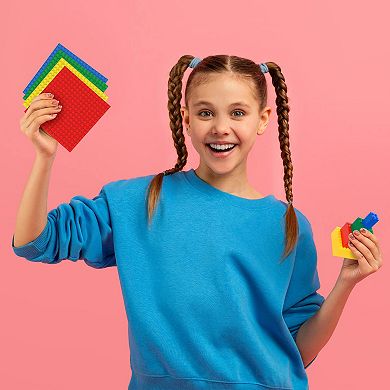PicassoTiles Stackable 5"x5" Base Plates Playset for Building Bricks