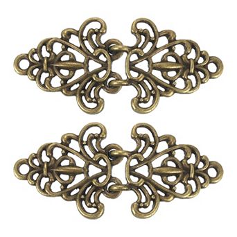 Cloak Clasp Sew on Hooks and Eyes, Vintage Flower Cape Clasps Sweater Shawl Collar Cardigan Buckles