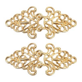 Cloak Clasp Sew on Hooks and Eyes, Vintage Flower Cape Clasps Sweater Shawl Collar Cardigan Buckles