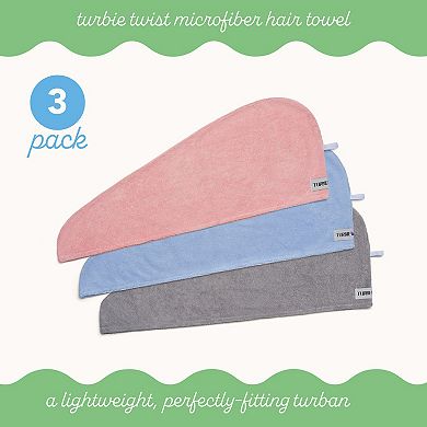 SET OF 3 MICROFIBER TURBIE TWIST HAIR TOWELS - BPG