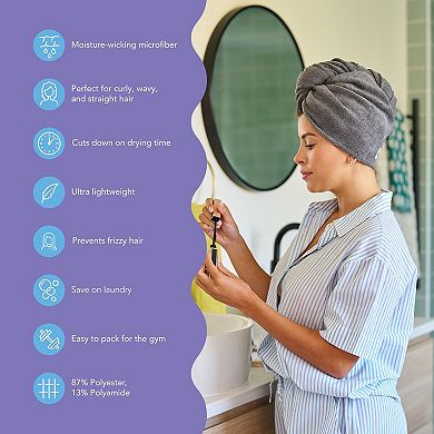 SET OF 3 MICROFIBER TURBIE TWIST HAIR TOWELS - BPG