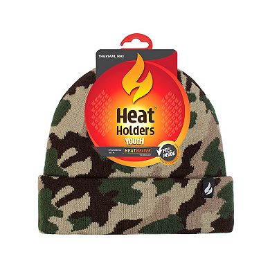 Boys 8-16 Heat Holders Heatweaver Lined Camo Beanie
