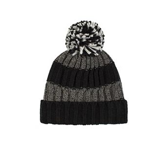 Boys 8-16 Heat Holders Heatweaver Lined Roll Up Hat With Pom