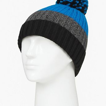 Boys 8-16 Heat Holders Heatweaver Lined Roll Up Hat With Pom