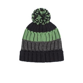 Boys 8-16 Heat Holders Heatweaver Lined Roll Up Hat With Pom
