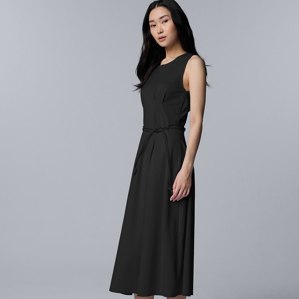 Petite Simply Vera Vera Wang Seamed Ponte Dress